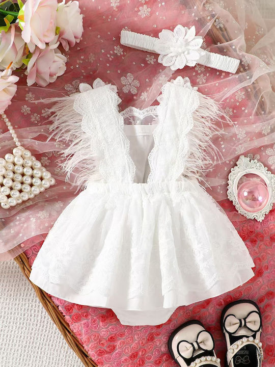 Παιδικό Φόρεμα για Παρανυφάκι Floral White