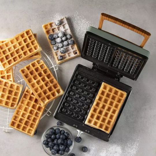 Domo Maker Βαφλιέρα για Ορθογώνιες Βάφλες 2 Θέσεων 1400W