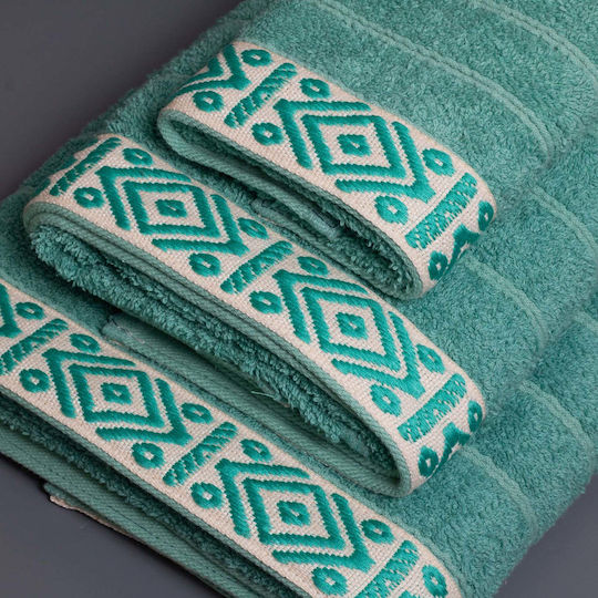 White Fabric Хавлиена кърпа за тяло Памучна 70x140см. Petrol / Green Тегло 600гр/кв.м