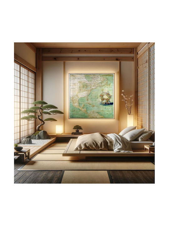 Northern Part Parts Southern Parts America From Mouth Saint Laurent Gemälde auf Leinwand 80x80cm
