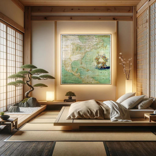 Northern Part Parts Southern Parts America From Mouth Saint Laurent Gemälde auf Leinwand 80x80cm