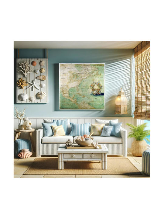 Northern Part Parts Southern Parts America From Mouth Saint Laurent Gemälde auf Leinwand 80x80cm