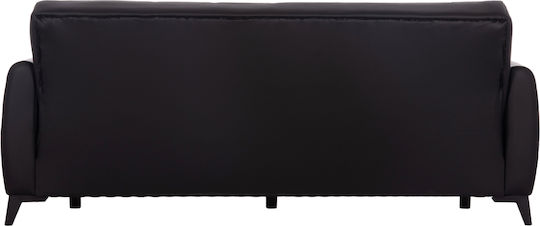 Nikko Триместен Диван Спалня Изкуствена кожа Черно 207x80x82см.