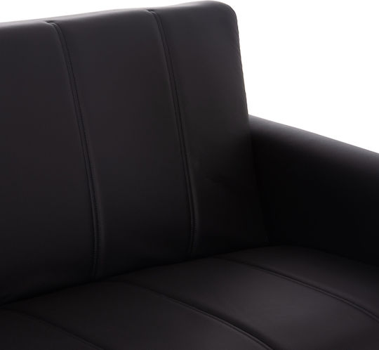 Nikko Триместен Диван Спалня Изкуствена кожа Черно 207x80x82см.
