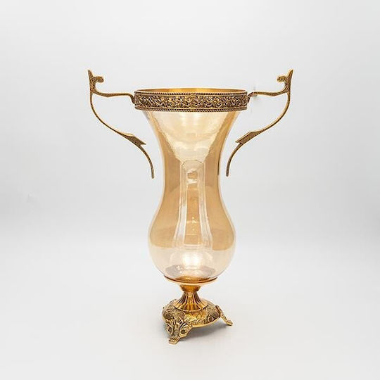 Eurolamp Βάζο Γυάλινο Χρυσό Φ27xΥ38cm