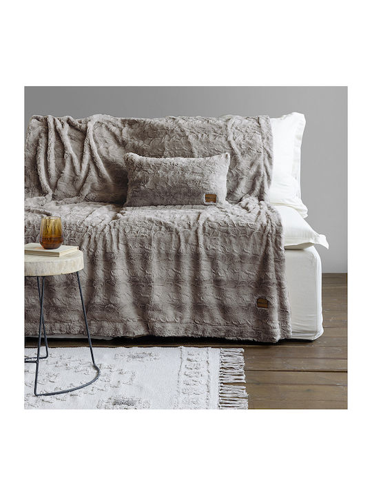 Nima Velure Κουβέρτα Γούνινη Καναπέ 130x170εκ. Cigar Beige