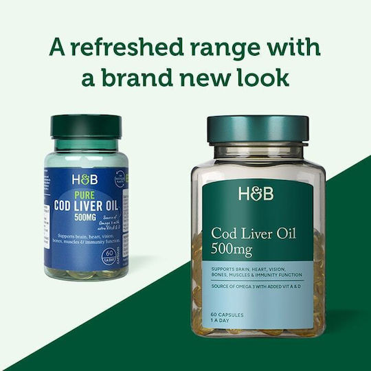Holland & Barrett Cod Liver Oil Ulei de ficat de cod 500mg 60 capace