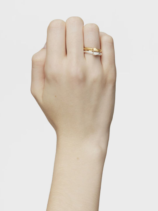 Tous Heart 2 Tone Ring made of Silver Gold Plated