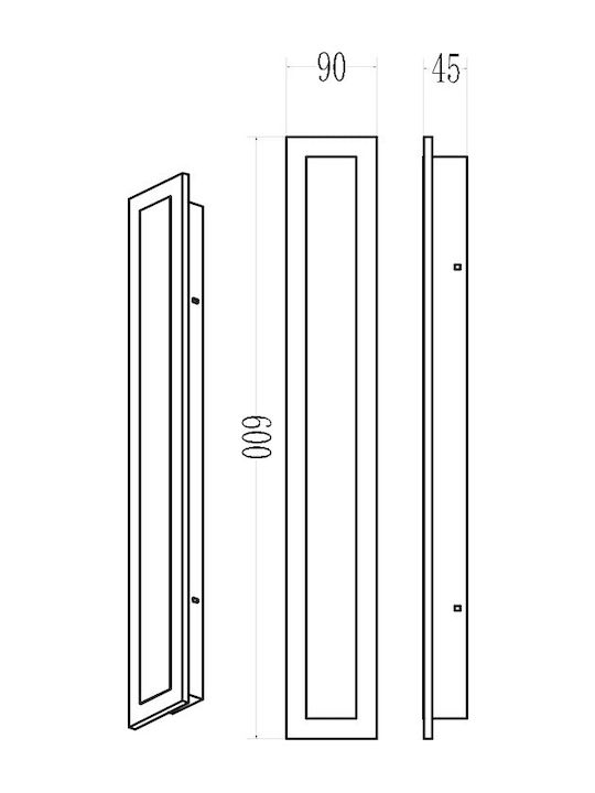 Eko Light Επιτοίχιο Εξωτερικό Φωτιστικό LED 20W