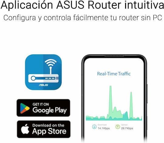 Asus RT-AX52 Pro Wireless Router Wi‑Fi 6 with 3 Gigabit Ports