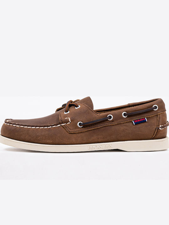 Δερμάτινα Ανδρικά Boat Shoes σε Καφέ Χρώμα