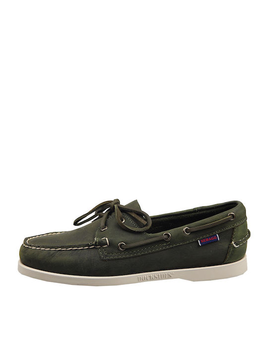 Docksides Portland Crazy H Men's Leather Boat Shoes Green
