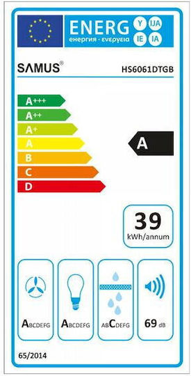 Samus Плъзгащ се аспиратор 60см Черен