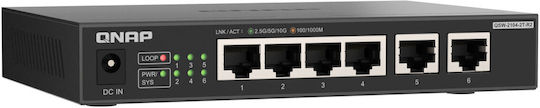 QNap QSW-2104-2T-R2 Unmanaged L2 Switch με 6 Θύρες Gigabit (10Gbps) Ethernet