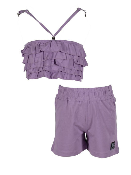 Kinder-Set mit Shorts Sommer 2Stück Lilac