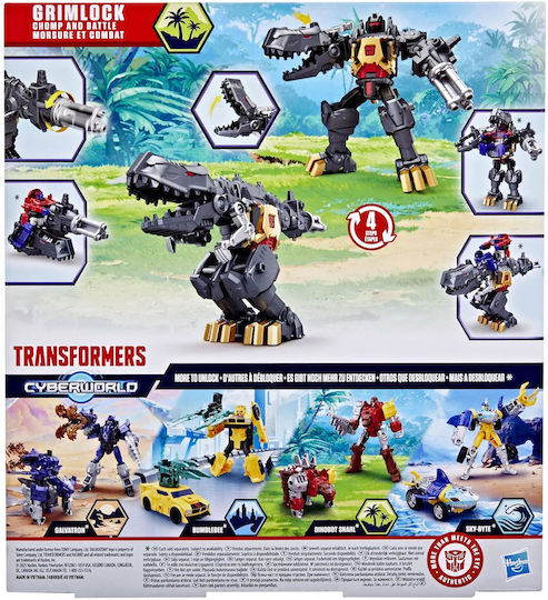 Action Figure Changes to Dino: Cyberworld Transformers Chomp & Battle Grimlock for 6+ years old Years 22.5cm.