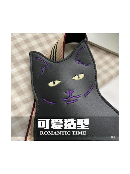 Cute Cat Дамска Чанта През Рамо Черна