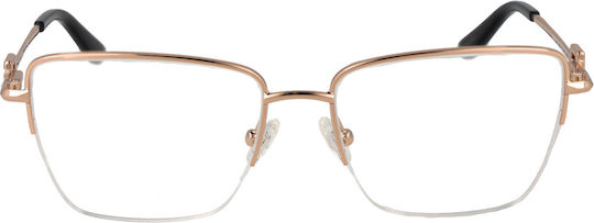 Guess Rame Ochelari Pentru Femei Metalic Structură Scheletică Fluture Rose Gold GU2976 028