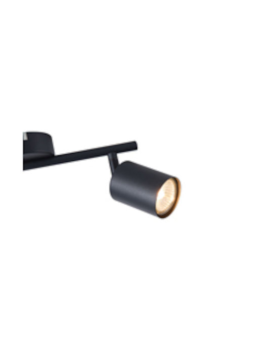 Eurolamp Double Spot with Socket GU10 in Black Color