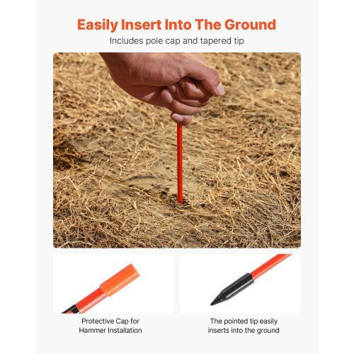 Vevor Garden Fencing Supplies Steel 20 Pieces Orange