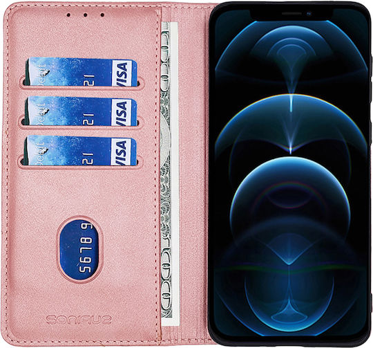 Калъф Портмоне Vintage Magnet Wallet Sonique Realme GT 7 Pro 5G Розово Злато