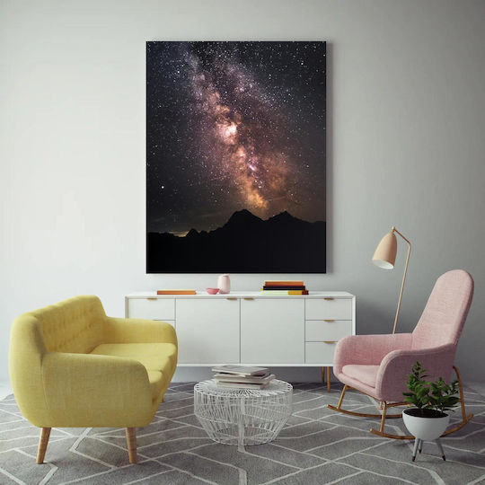 Πίνακας Starry Night Sky Over Mountains Έναστρος Νυχτερινός Ουρανός Πάνω Βουνά 70x100