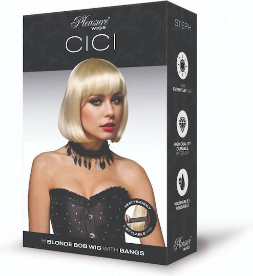 Ξανθιά Καρέ Περούκα Pleasure Wigs Cici Platinum Blonde