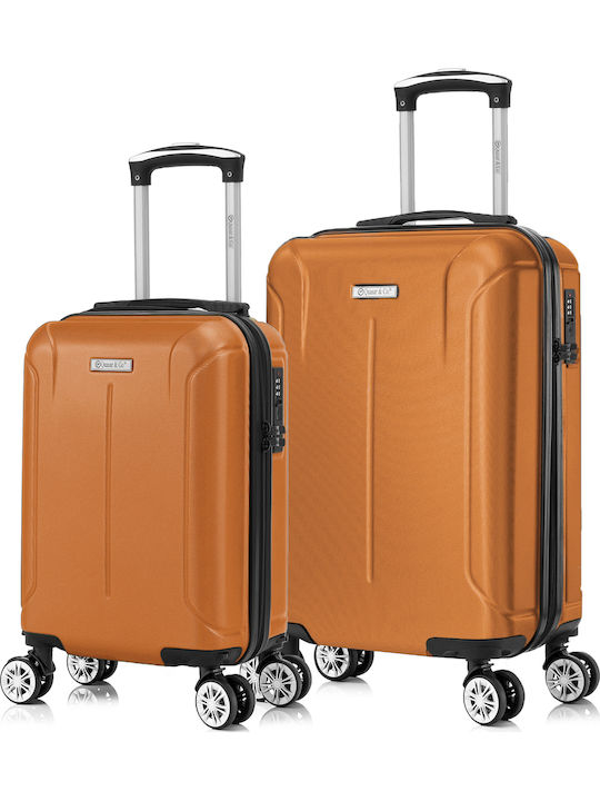 Quasar Reisekoffer Hartschalen Camel mit 4 Räder Set 2Stück