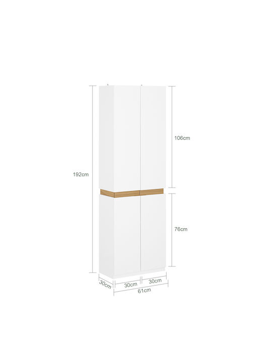 Doppeltür Kleiderschrank White 60.5x30.5x192.3cm
