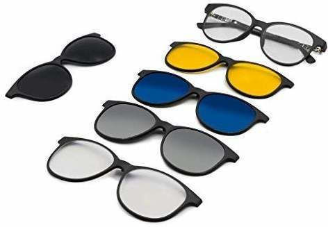 Siks Toc Magnetic Pentru Ochelari Cu Ramă Neagră 5 În 1