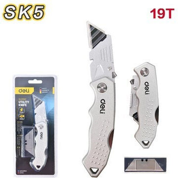 Deli Folding Knife with Blade Width 19mm Gray