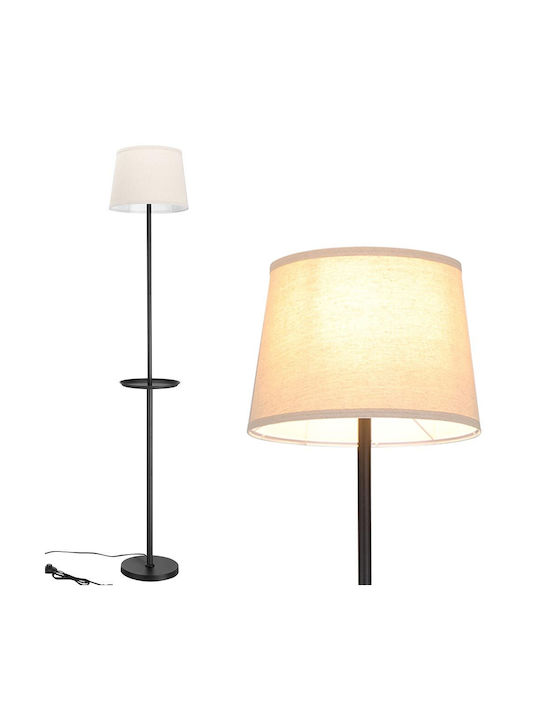 Bakaji Floor Lamp H174xW32cm. with Socket for Bulb E27 Black