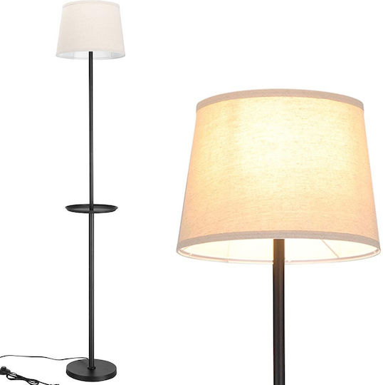 Bakaji Floor Lamp H174xW32cm. with Socket for Bulb E27 Black