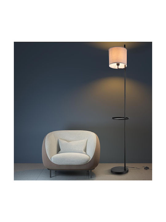Bakaji Floor Lamp H178xW25cm. with Socket for Bulb E27 Black
