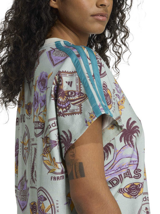 X Farm Summer Mini Athletic Dress T-Shirt Short Sleeve Printed