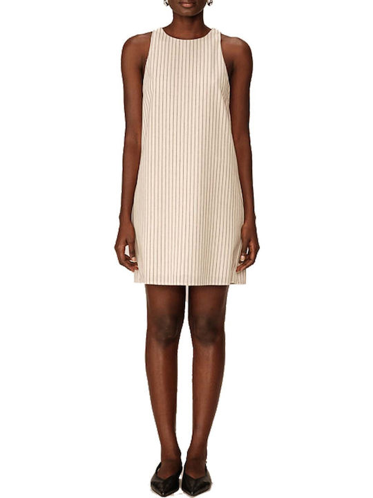 Summer Mini Shirt Dress Beige