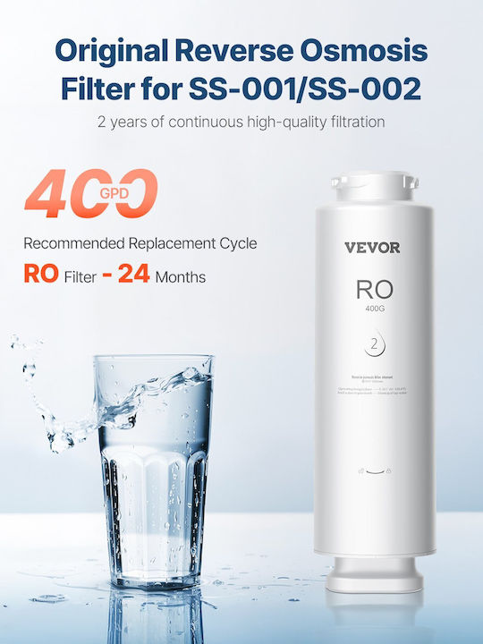 Vevor Water Filter Replacement Reverse Osmosis (RO) / Under Sink 0.0001 μm