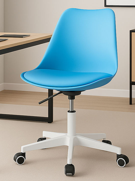 Rotating Chair Visitor with Wheels in Blue Color 1pcs