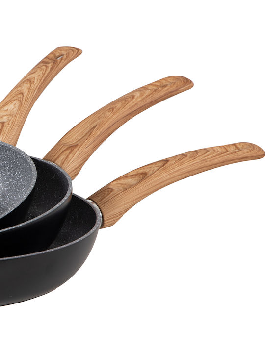 Bakaji Pans Set of Aluminum with Non-stick Coating 3pcs