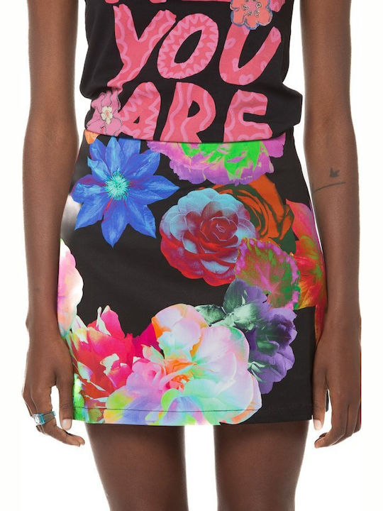 Tulip Women's Skirt-Shorts High-waisted Floral Black