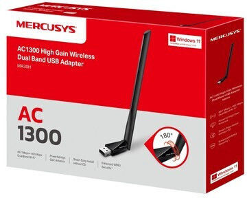 Mercusys Ma30h USB Network Adapter with Wireless Wi-Fi Connection (Standard v2)