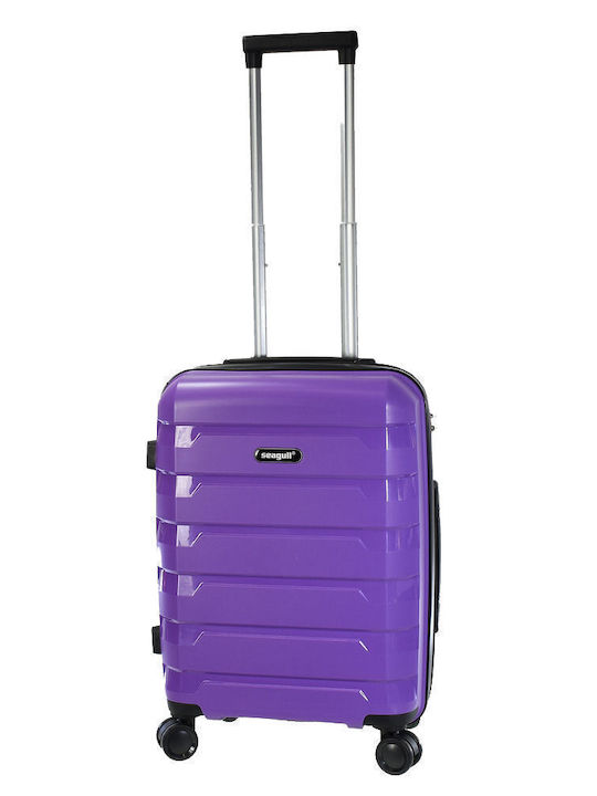 Seagull Cabin Travel Suitcase Hard Purple with 4 Wheels Height 55cm SG180-55-Purple
