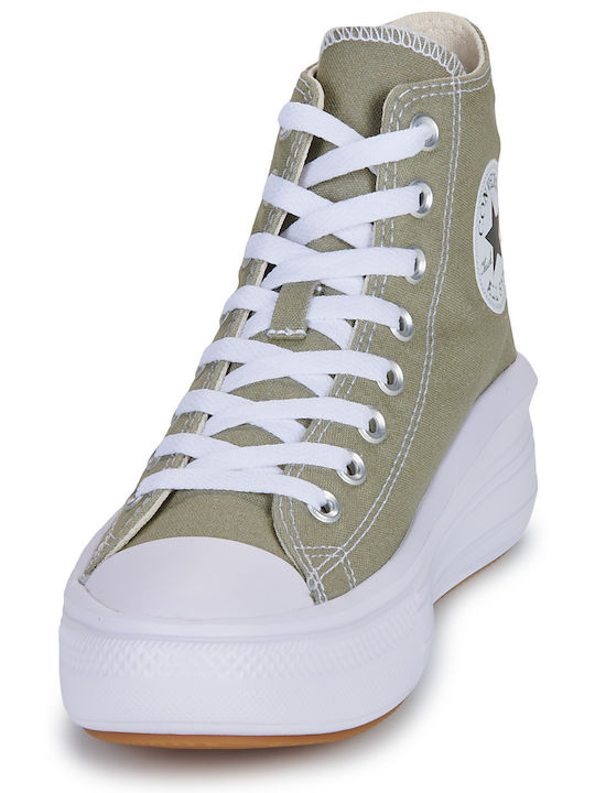 Damen Flatforms Stiefel Khaki