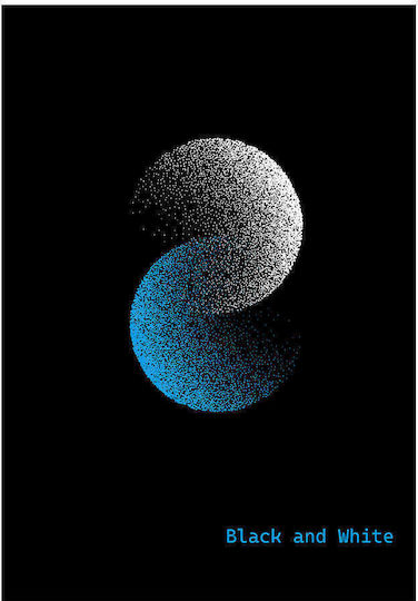 Black & White Spiral Notebook Ruled 3 Subjects Dots 1pcs (Μiscellaneous Designs)