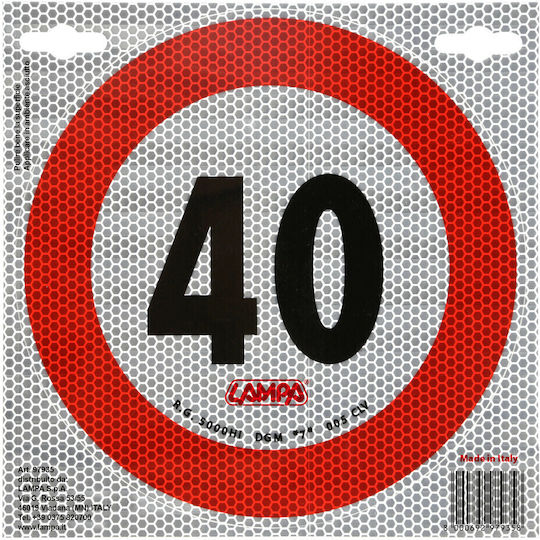 Lampa Speed Kilometer Sign 40km/h Sticker Lampa 1 Pc L9793.5