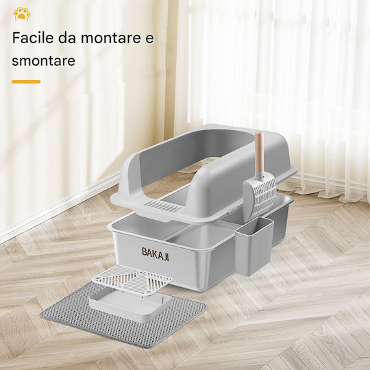 Bakaji Steel Cat Toilet Non-Slip Mat Platform Capacity 35l 02842537