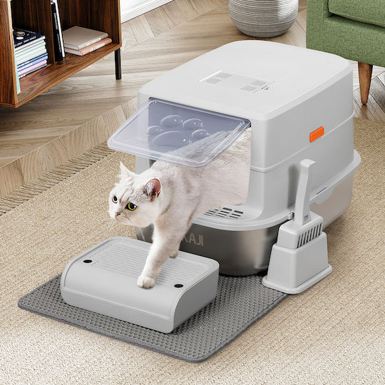 Bakaji Metal Cat Litter Box 36 Liters 58 x 42 x 25 cm Handle Sand Collection Surface 02842543