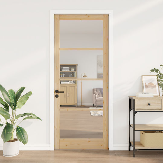 Ușă de Interior din Sticlă Orkdal 93x232x4 cm Lemn Masiv de Pin