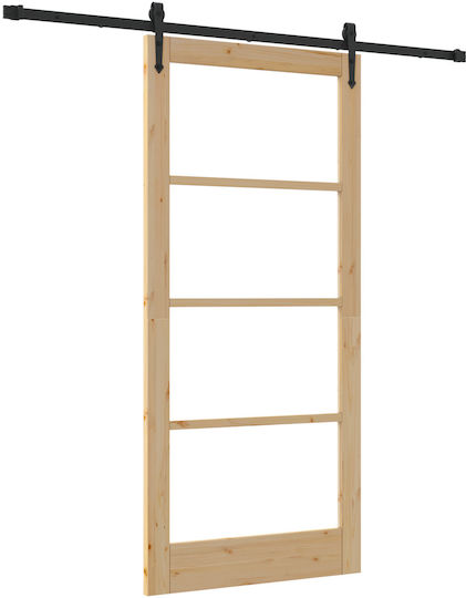 Vidaxl Schiebetür-Set Materialien 93x202 cm Massivholz Kiefer Innentür Glas 'orkdal' 93x202x4 cm Massivholz Kiefer Beige