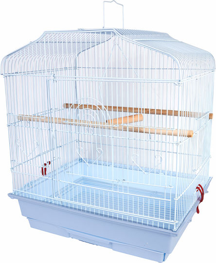 Bakaji Vogelkäfig 46.5x35.5x65.5cm. Weiß